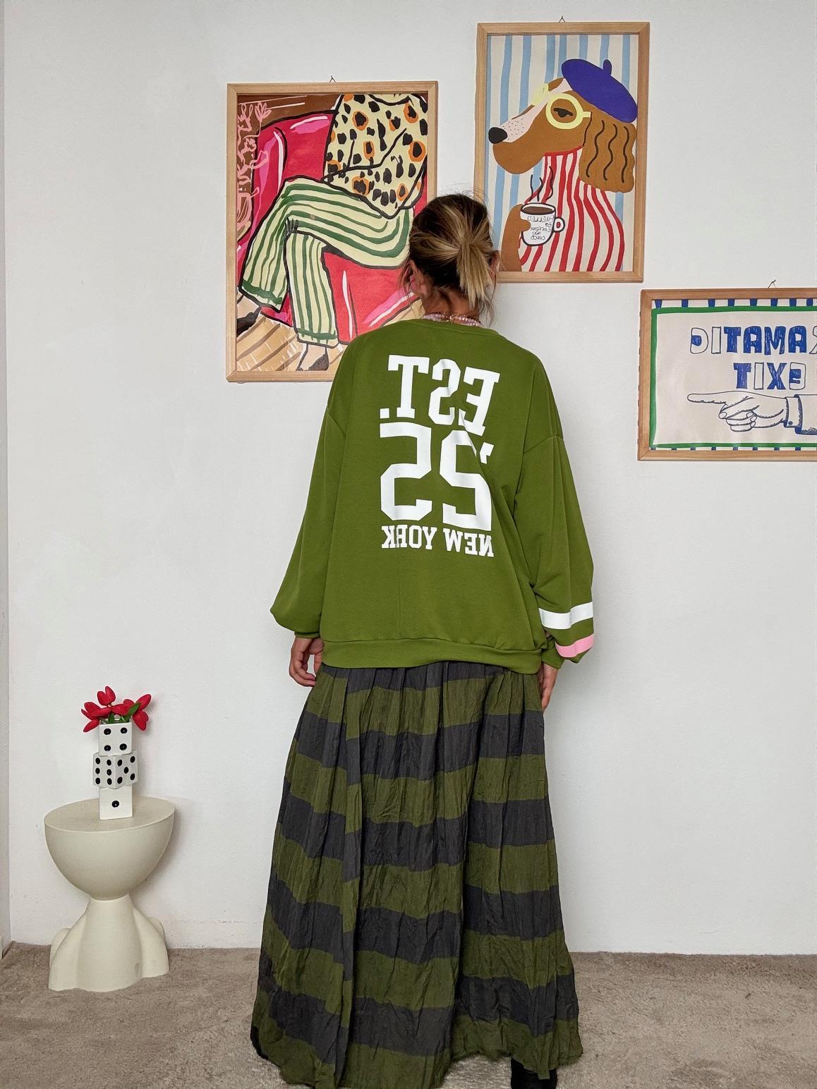 FEMALE - Felpa "NY College Vibes"  Streetwear con Attitudine!  VERDE R51156/ VERDE FEMALE 
