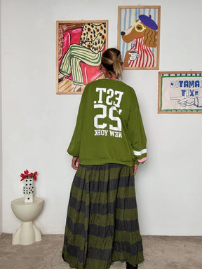 FEMALE - Felpa "NY College Vibes"  Streetwear con Attitudine!  VERDE R51156/ VERDE FEMALE 