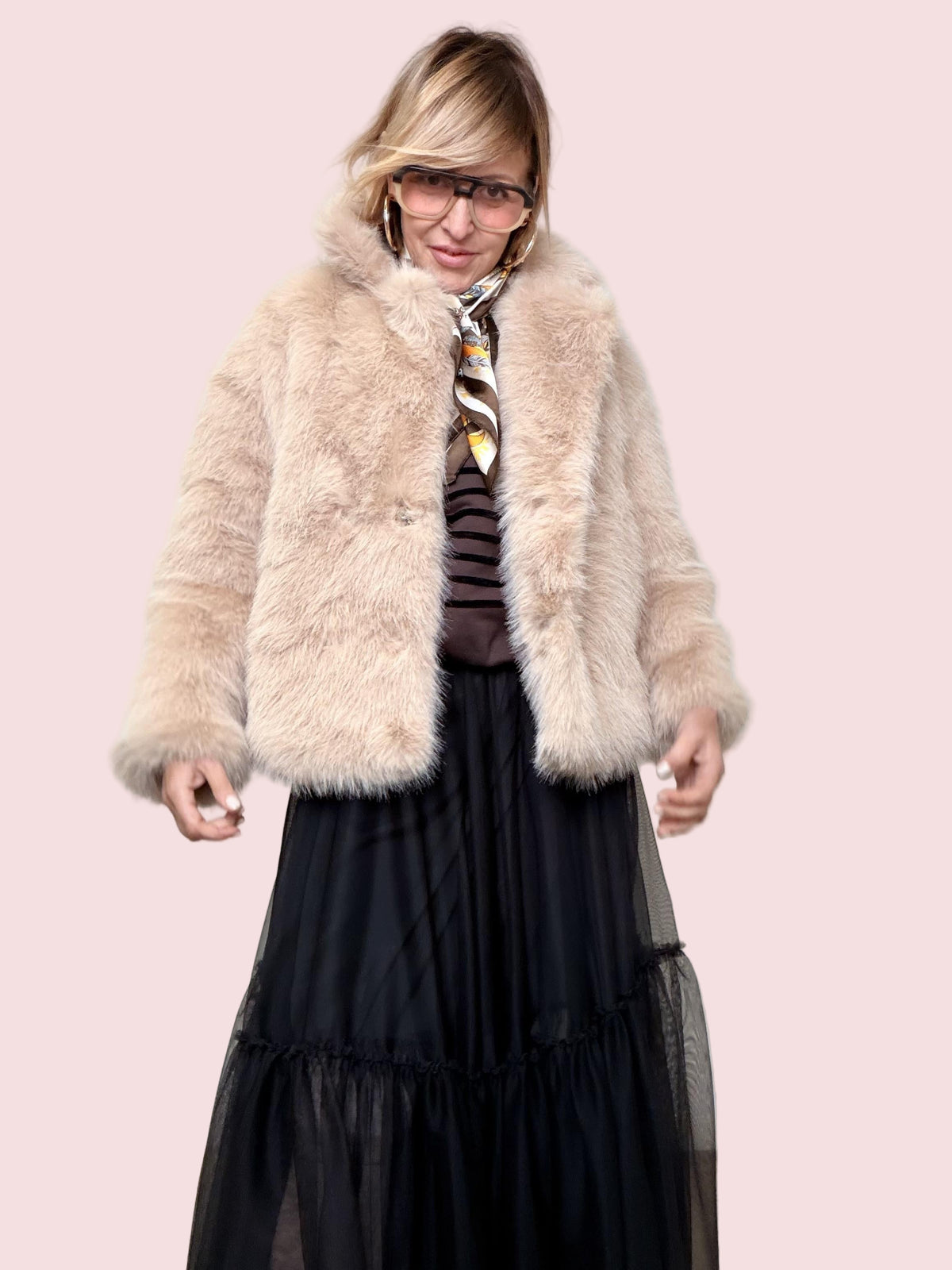 SOUVENIR - ECOPELLICCIA SOFT CLOUD CON FOULARD MIELE V38A0389/ MIELE SOUVENIR 