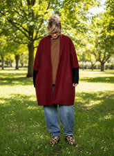 DEJA VU -  CAPPOTTO OVERSIZE MONOBOTTONE VINO A25RH610/ VINO DEJA VU 