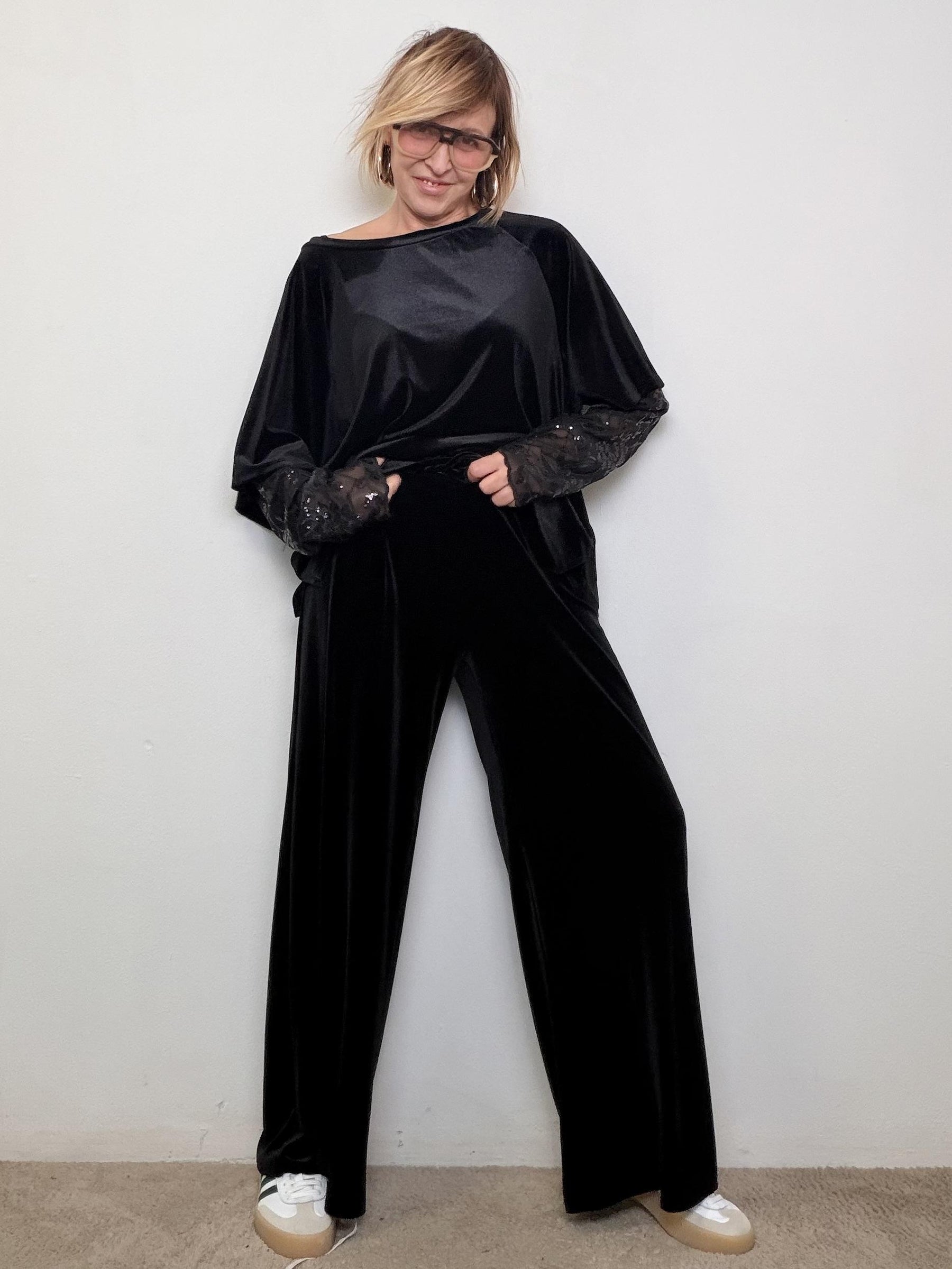 SUSY STAR PANTALONE IN VELLUTO STSS241065/ NERO SUSY STAR 
