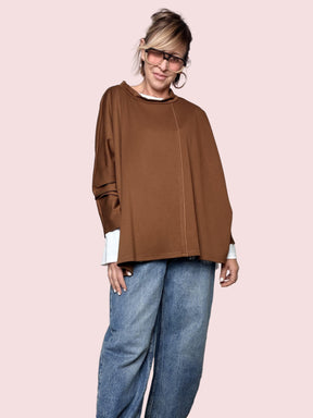 DEJA VU -  MAGLIA OVER MORBIDA CARAMELLO A25FH402/ CARAMELLO DEJA VU 