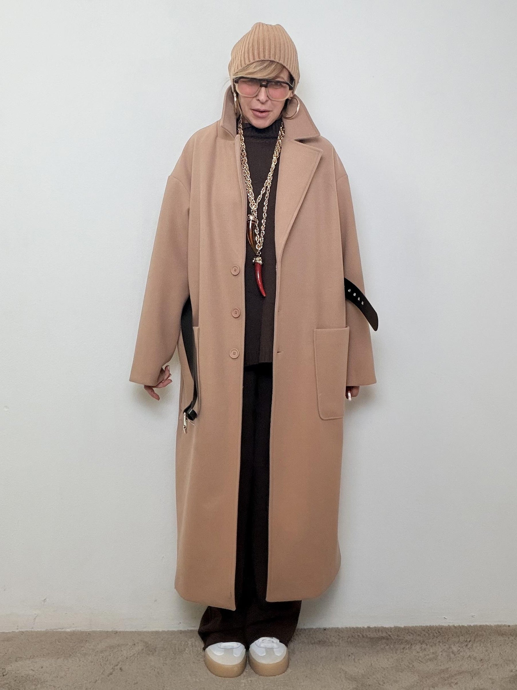 DEJA VU- Cappotto Lungo Soft  Linee pulite, stile senza sforzo A25SG608/ BEIGE DEJA VU 