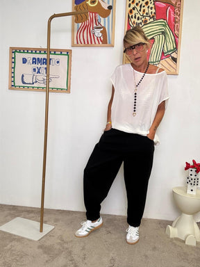 DEJA VU - Pantalone in Punto Milano  Eleganza disinvolta e comfort da urlo A25UN201/ NERO DEJA VU 