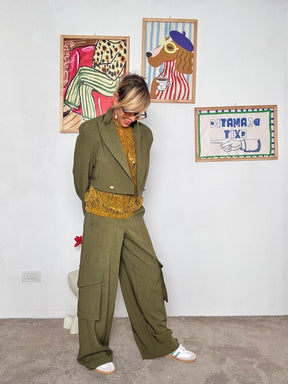 FEMALE  - Maglia in pizzo color senape  stile chic e grintoso olio CVS-P026/ OLIO HAVE ONE 