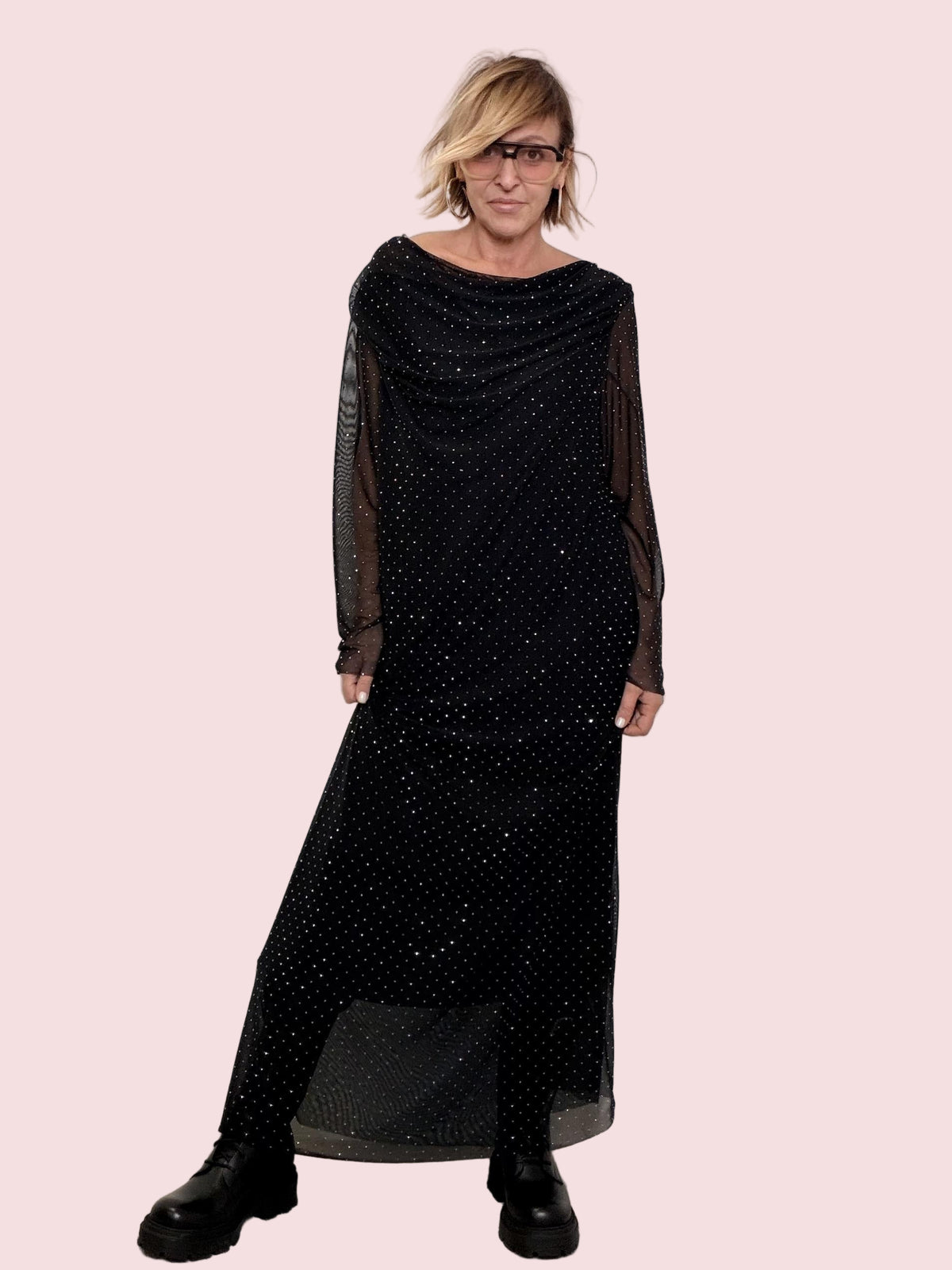 SUSY STAR - Abito Brillì Soft Elegance STLS2049/ NERO SUSY STAR 