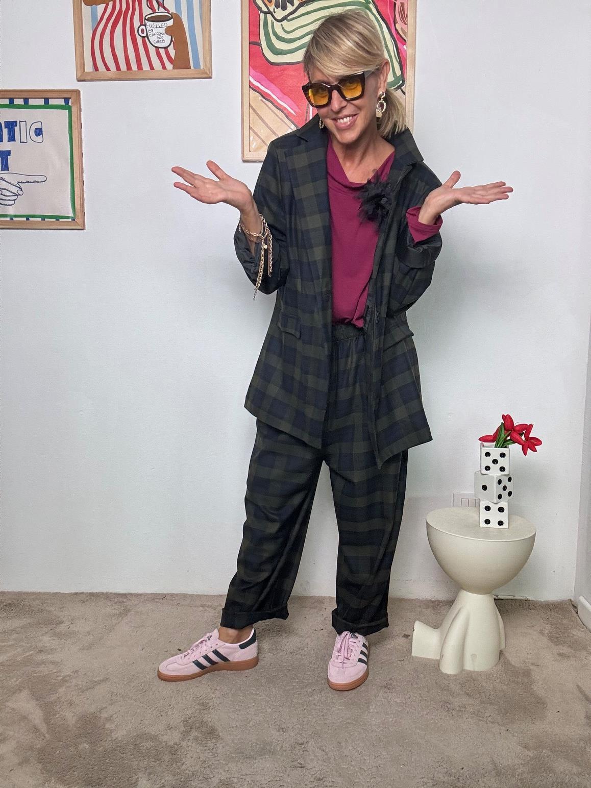 SUSY STAR - Pantalone Check Relax Fit  Comodo come una tuta, chic come un completo STS7265/ BLU SUSY STAR 