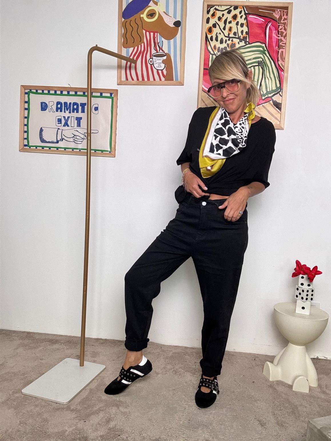 DEJA - VU - Jeans donna boyfriend fit  Relax in versione cool A25SO204/ NERO DEJA VU 