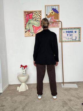 DEJA VU - Giacca in punto Milano nera dal taglio moderno A25AP603/ NERO DEJA VU 