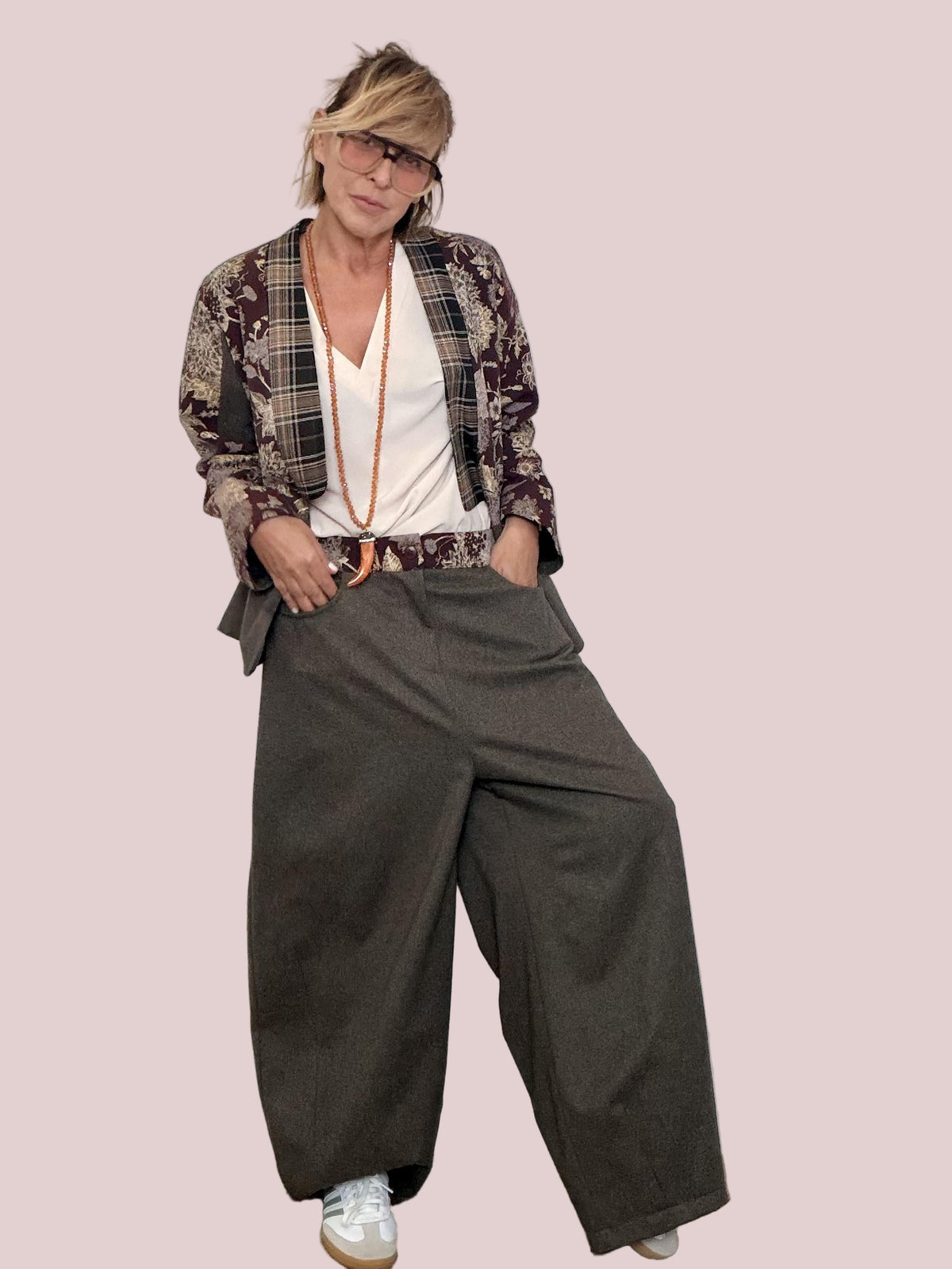 DEJA VU - Pantalone Oversize Attitude A25DL209 / GRIGIO SCURO DEJA VU 