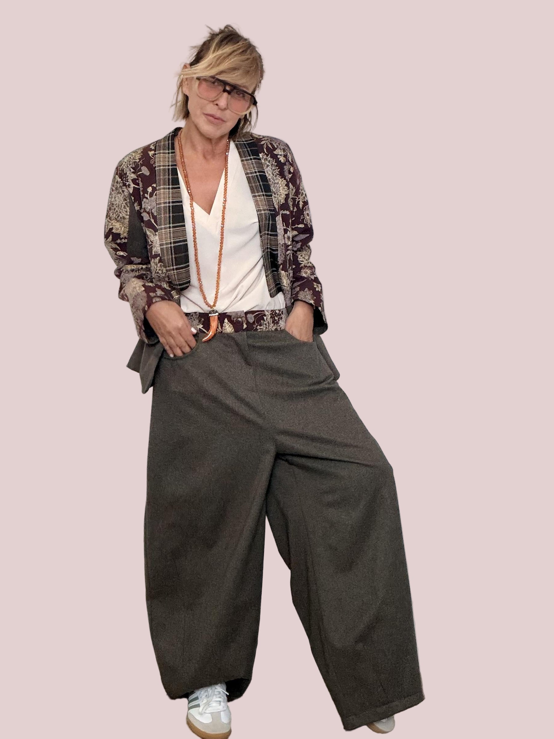 DEJA VU - Pantalone Oversize Attitude A25DL209 / GRIGIO SCURO DEJA VU 