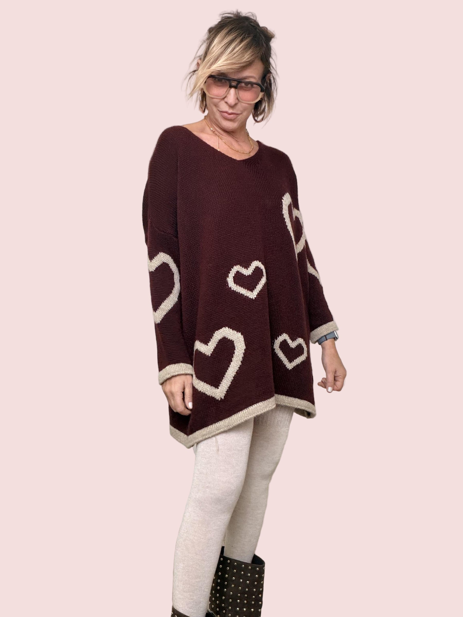 FEMALE - MAGLIA HEARTY OVERSIZE VINO KMACUOREV/ VINO FEMALE 