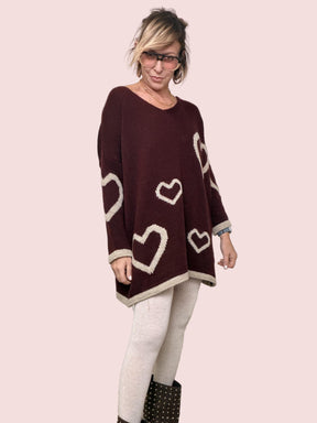 FEMALE - MAGLIA HEARTY OVERSIZE VINO KMACUOREV/ VINO FEMALE 