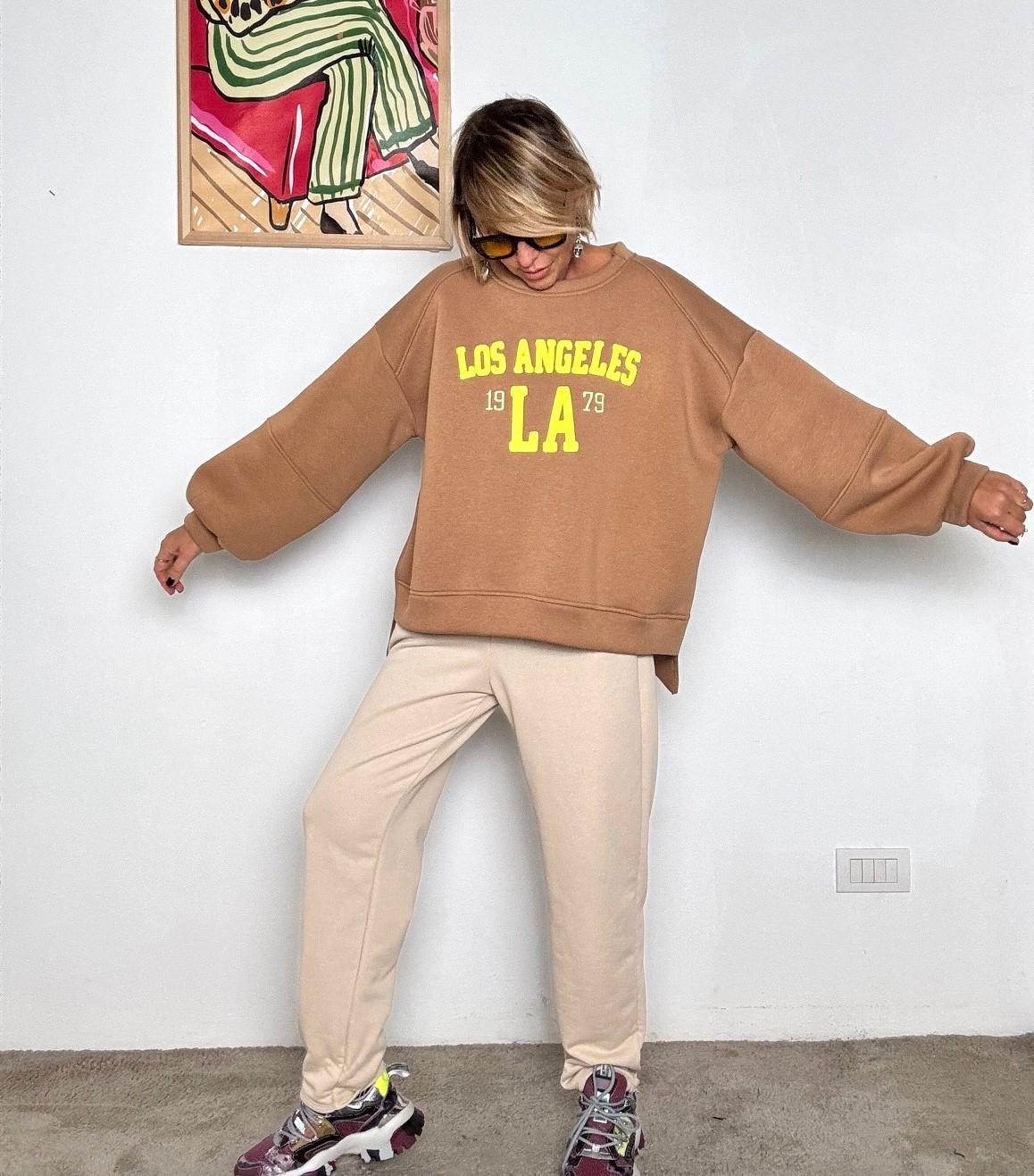 FEMALE - FELPA LOS ANGELES BEIGE R50369/ BEIGE FEMALE 