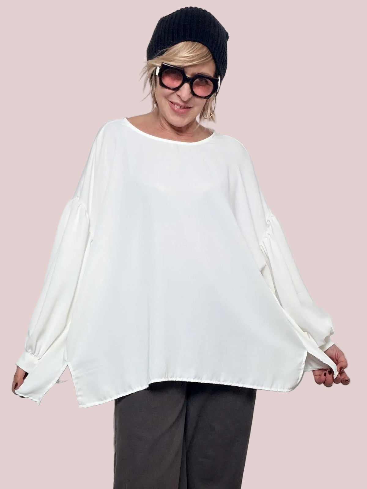 Camicia fluida over dal fascino essenziale 38773PK/ BIANCA FEMALE 