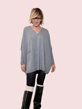 SUSY STAR - Maglia over con tasca GRIGIO ST78407/ GRIGIO SUSY STAR 