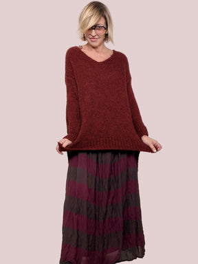 DEJA VU - Magliona over morbida effetto cocoon A25VC403/ VINO FEMALE 