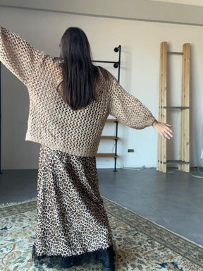 FEMALE_ Cardigan a rete oro "Brilla come vuoi" ZM66008/ ORO FEMALE 