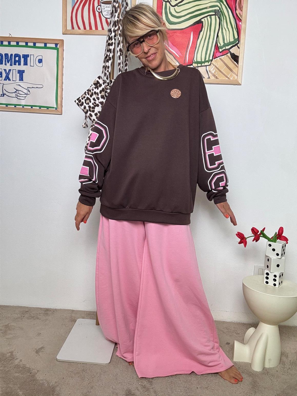 FEMALE - Felpa "ICA New York"  Oversize e Iconica MARRONE R51093/ MARRONE FEMALE 