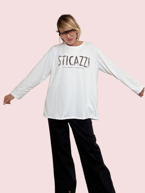 SUSY STAR - T-shirt Sticazzi Philosophy STL15/ BIANCO SUSY STAR 