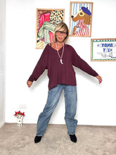 DEJA VU - Maglia bordeaux  oversize donna A25BU408/ BORDEAUX DEJA VU 