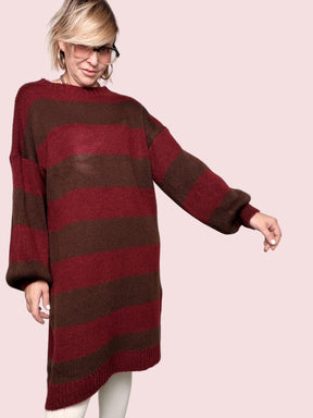 FEMALE - ABITO  MAXI STRIPE COZY VINO 8111/ VINO FEMALE 
