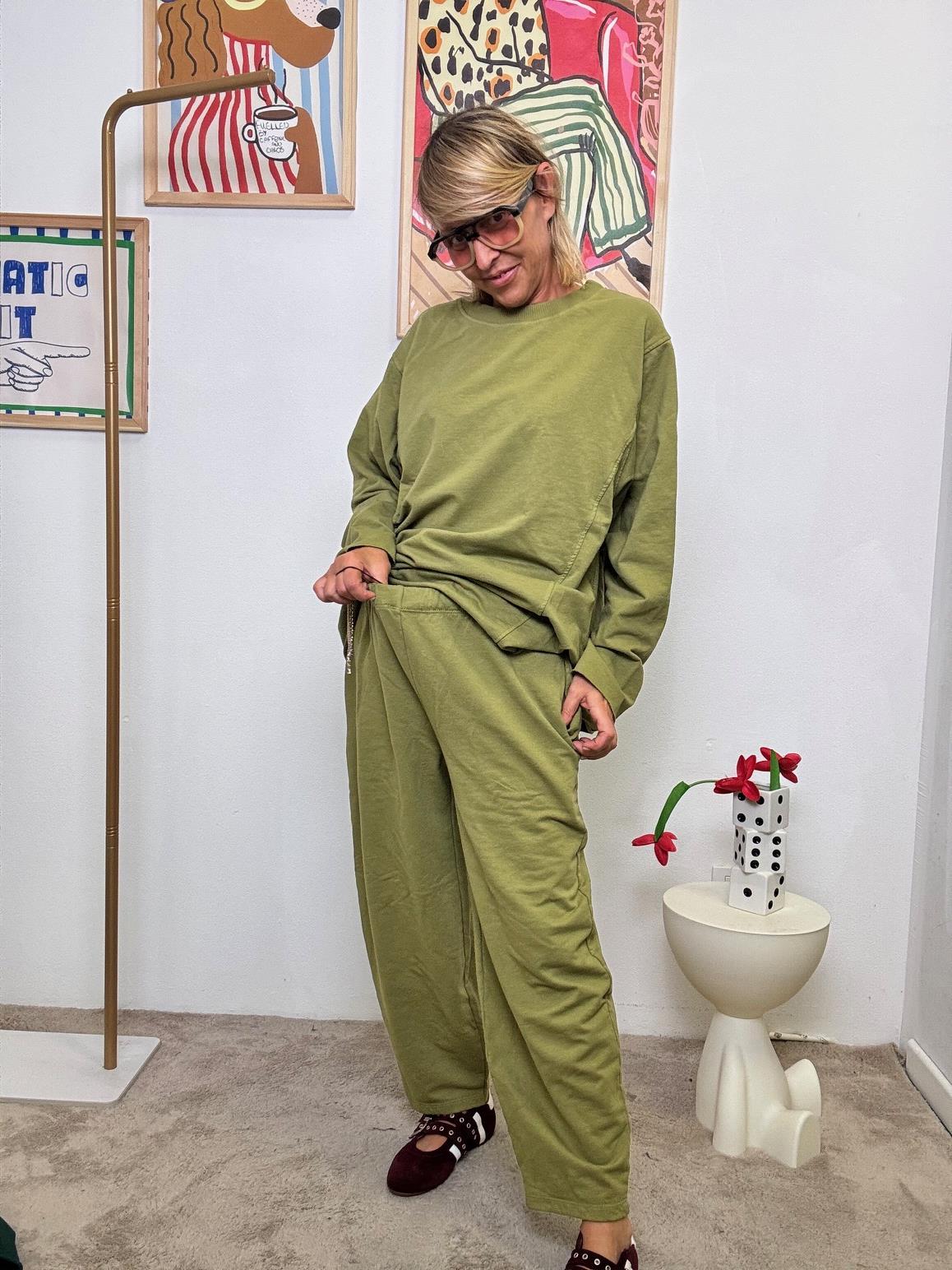 SUSY STAR - Completo Relax in felpa  Chic, Comodo e Pronto allUso VERDE OLIVA ST50147/ VERDE OLIVA SUSY STAR 