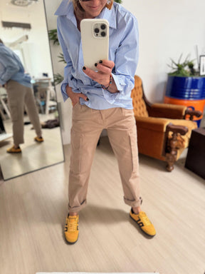 FEMALE - CARGO COTONE DETTAGLIO NASTRO - FANGO PT151316D / FANGO FEMALE 