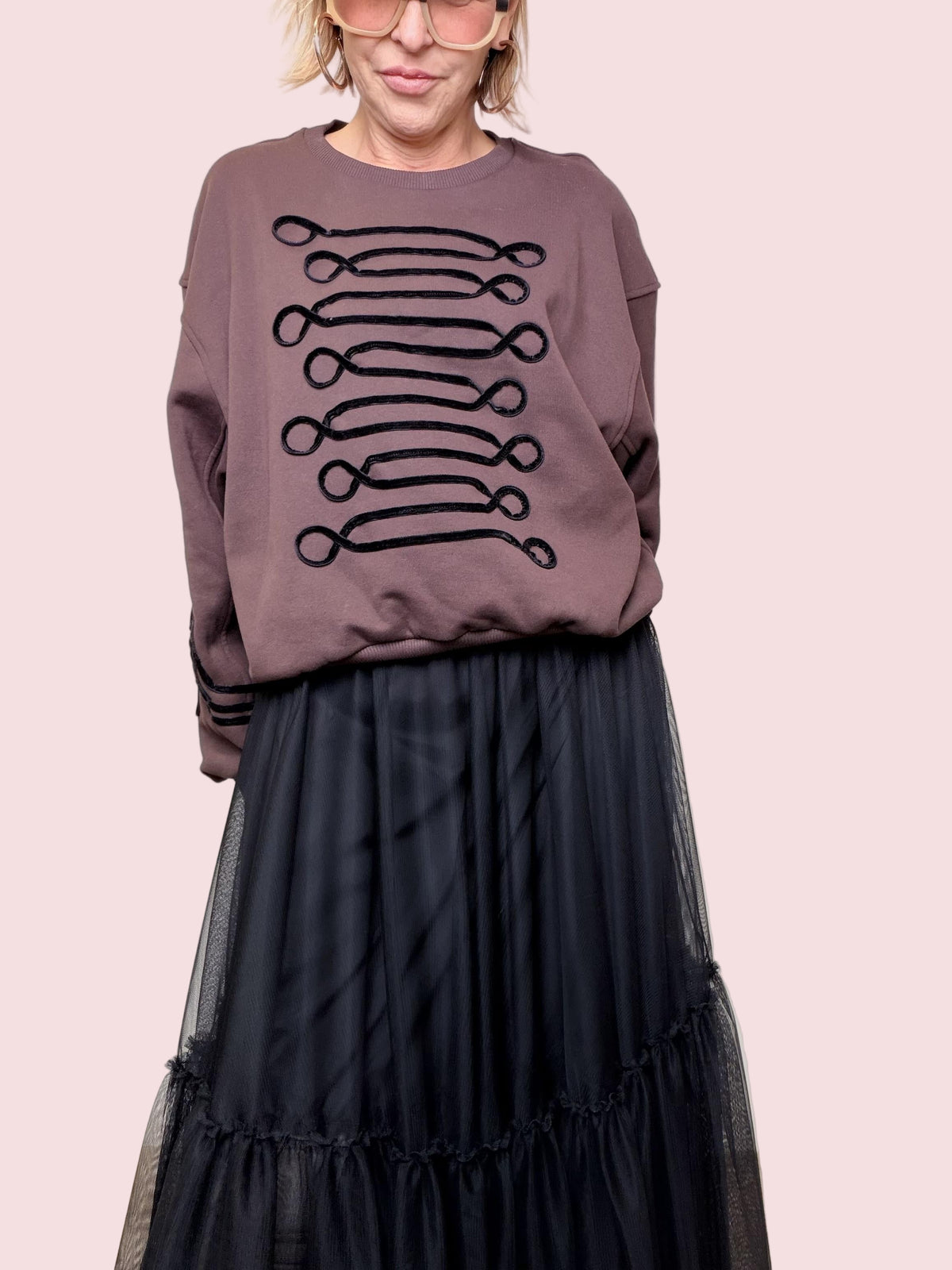 SOUVENIR - FELPA MAJORETTE CHIC MARRONE S38M1508/ marrone SOUVENIR 