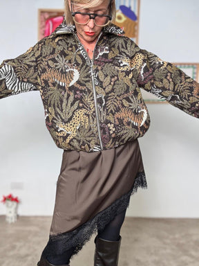 FEMALE - Bomber fantasia jacquard  Grinta e raffinatezza in un solo capo L5M263/ FANTA MORO FEMALE 