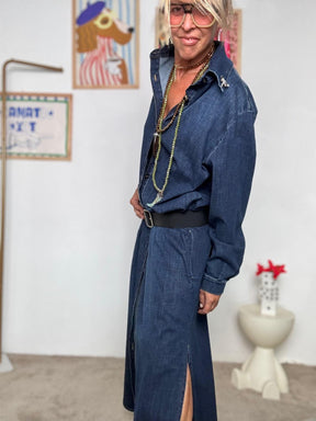 SUSY STAR - Giacca lunga in jeans unisex  Stile oversize, 100% carisma! ST3089/ JEANS SUSY STAR 
