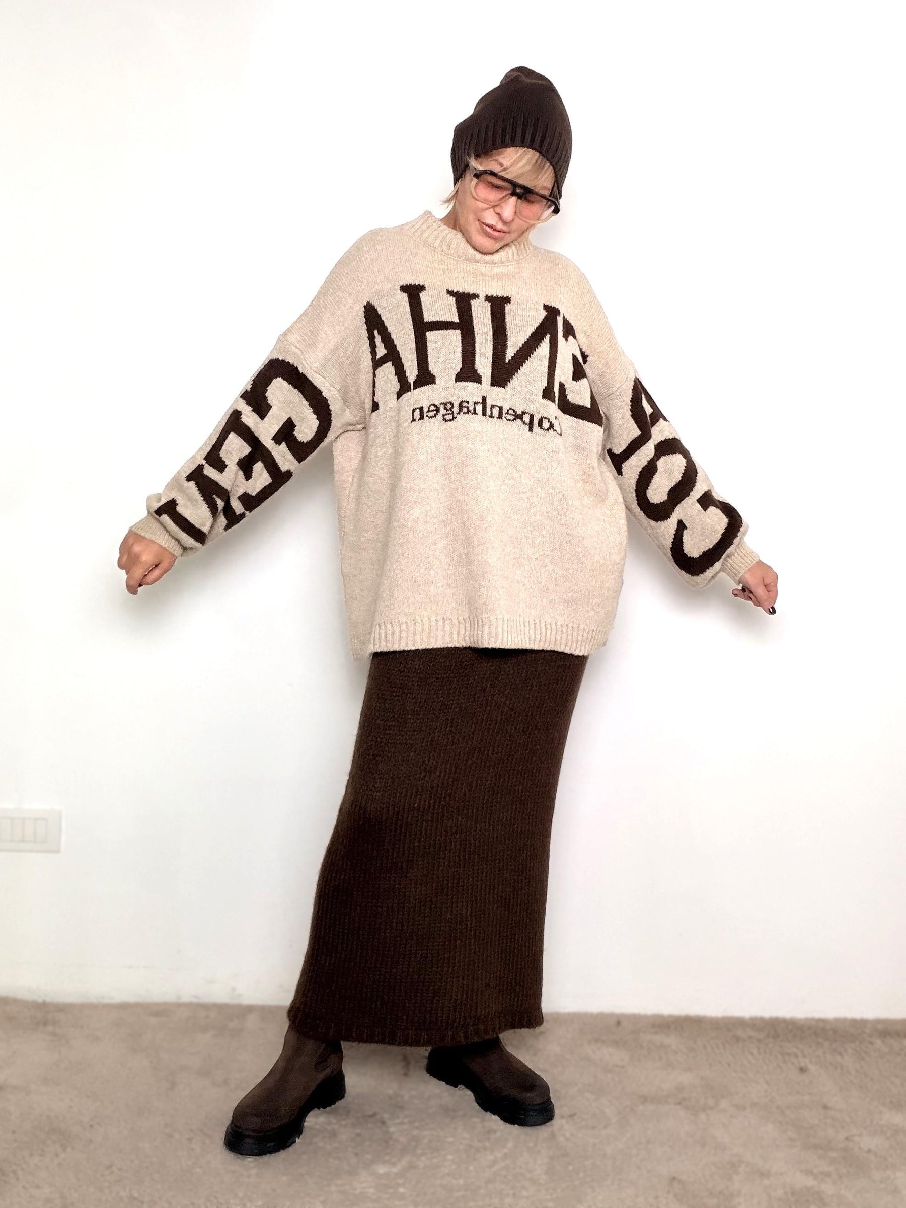 FEMALE - Gonna Nordic Cream 65013/ MARRONE FEMALE 