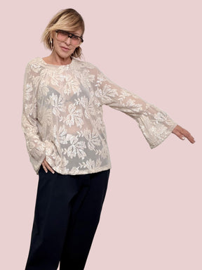 DEJA VU - BLUSA RICAMATA A25LU105/ ORO DEJA VU 