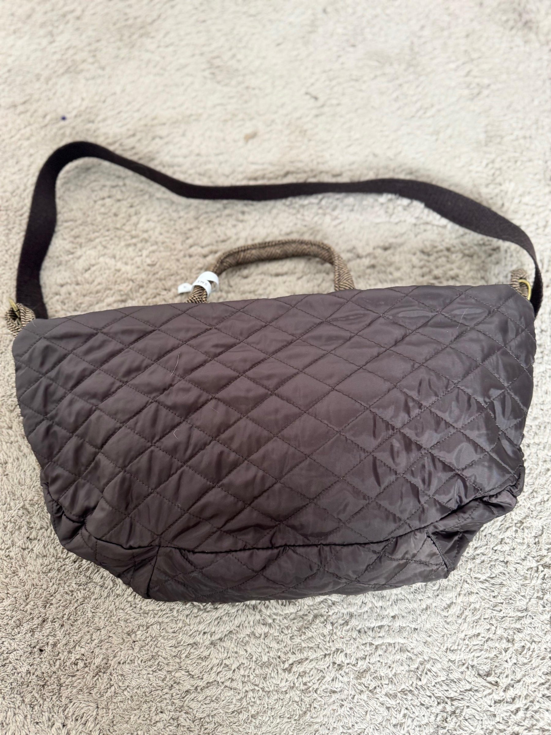 SUSY MIX - Marsupio trapuntato tweed & ecopelle moro 540B/ MORO SUSY MIX 