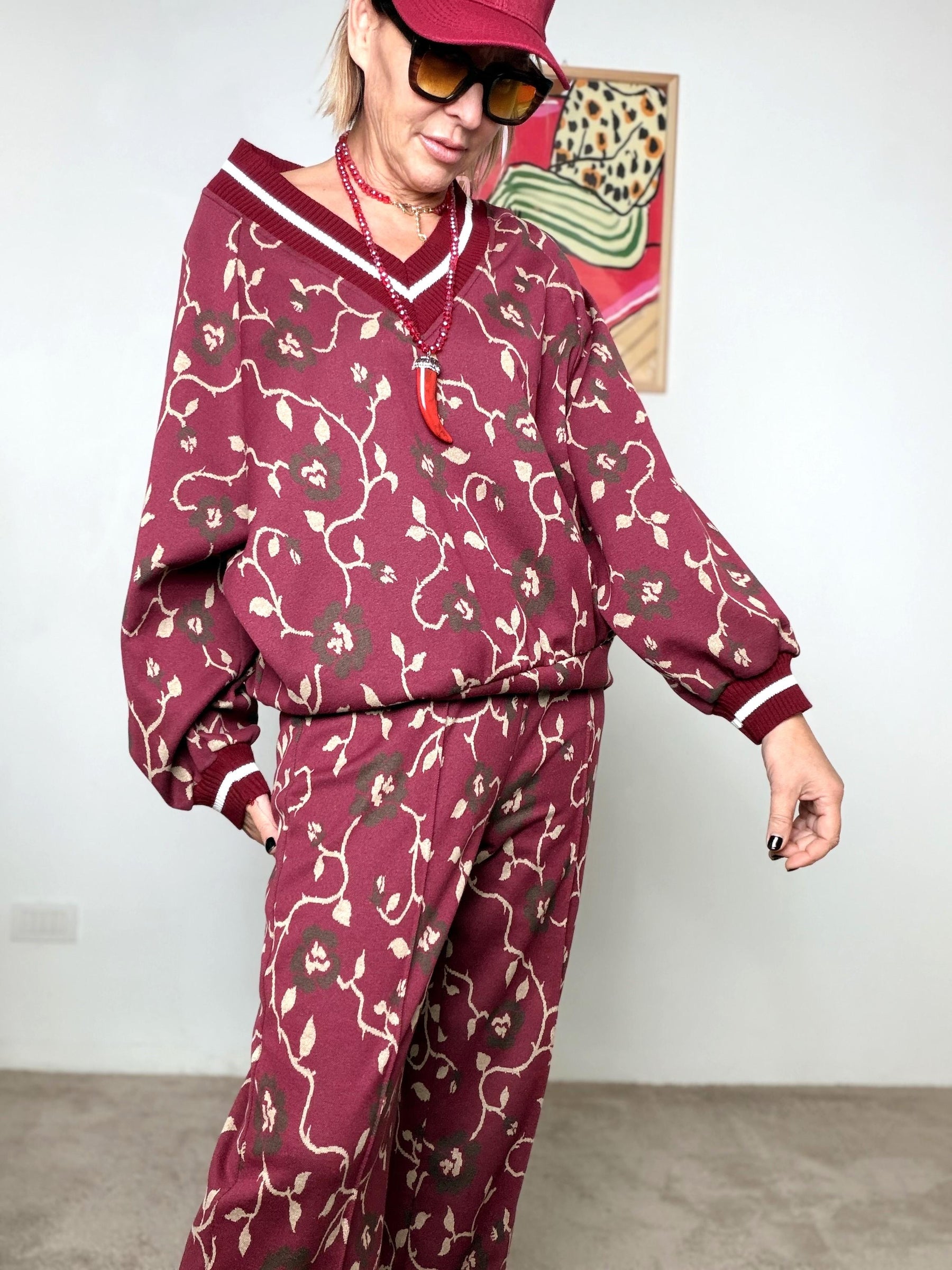 FEMALE - FELPA BLOOM A6835-S66/ FANTASIA VINO FEMALE 