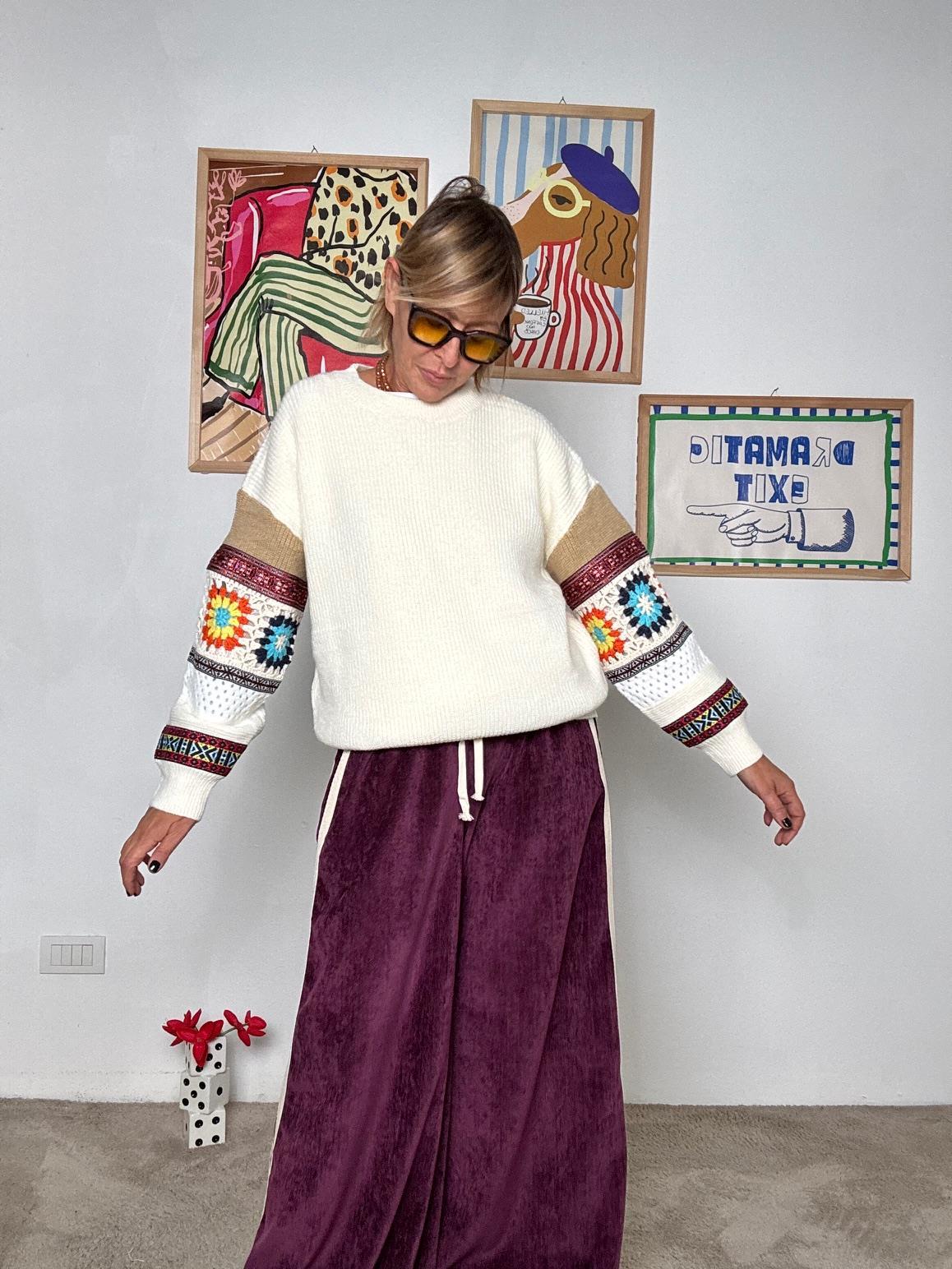 FEMALE - MAGLIA Folk Dream ZM69061/ BURRO FEMALE 