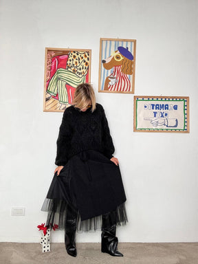 FEMALE - GONNA DRAMA G2486/ NERO FEMALE 