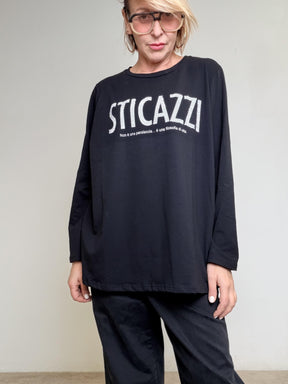 SUSY STAR - T-shirt Sticazzi Philosophy STL15/ NERO SUSY STAR 
