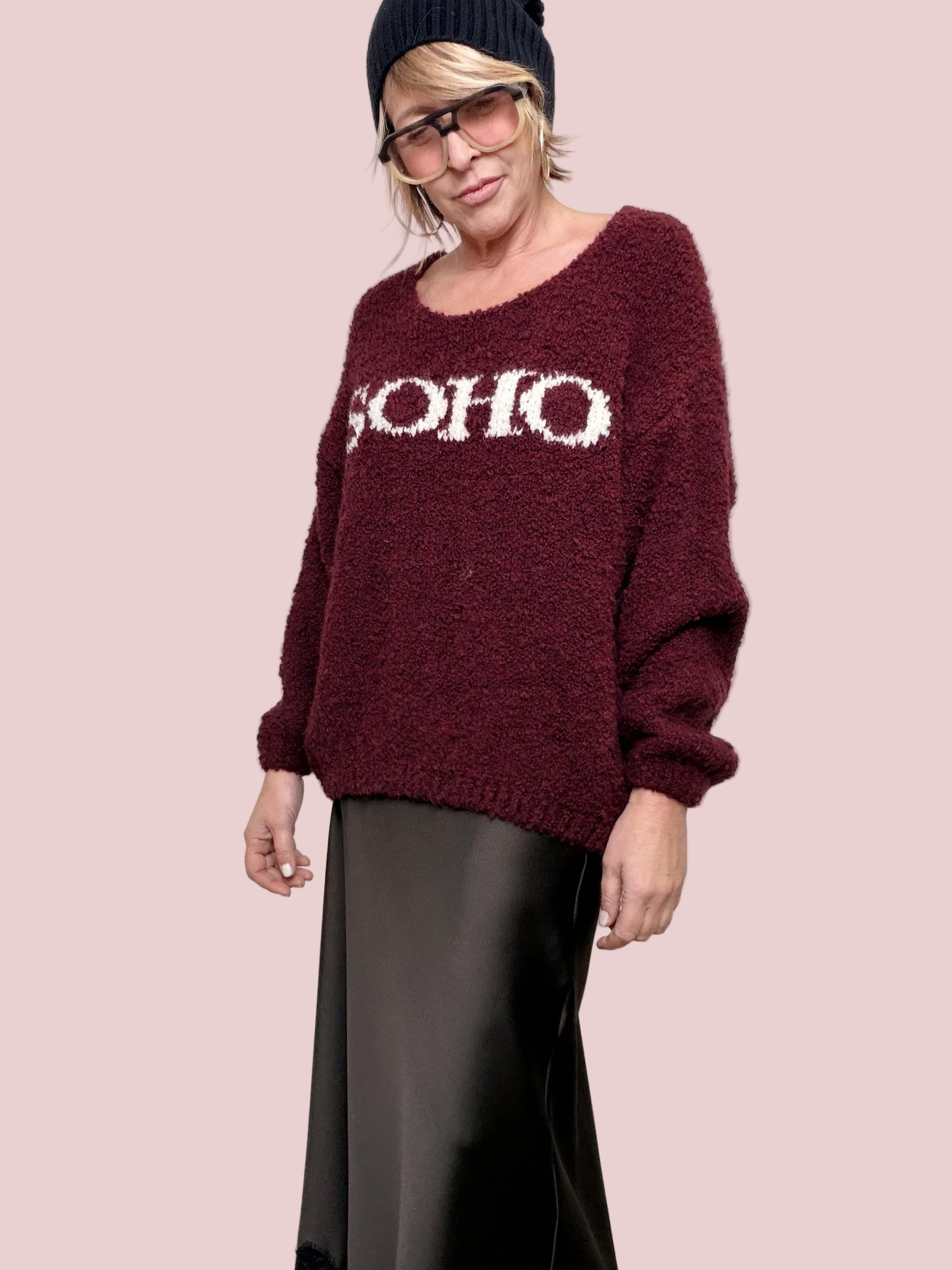 FEMALE - MAGLIA SOHO IN FILATO MORBIDO  URBAN CHIC A PROVA DI FREDDO VINO 9620/ VINO FEMALE 