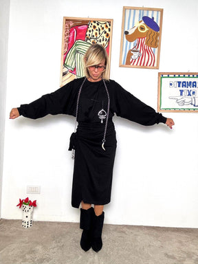 FEMALE - Abito nero donna in felpa  elegante e versatile A8816/ NERO FEMALE 