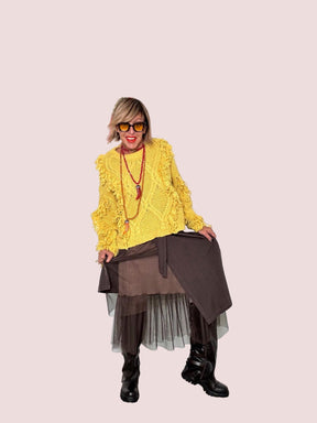 FEMALE - Gonna doppio strato con tulle  Movimento, carattere e un tocco romantico moro 36556FLC/ BROWN FEMALE 