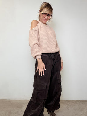 PHILIA LOFT  - MAGLIA SOFT SHOULDER BEIGE F01O0657/ BEIGE PHILIA LOFT 