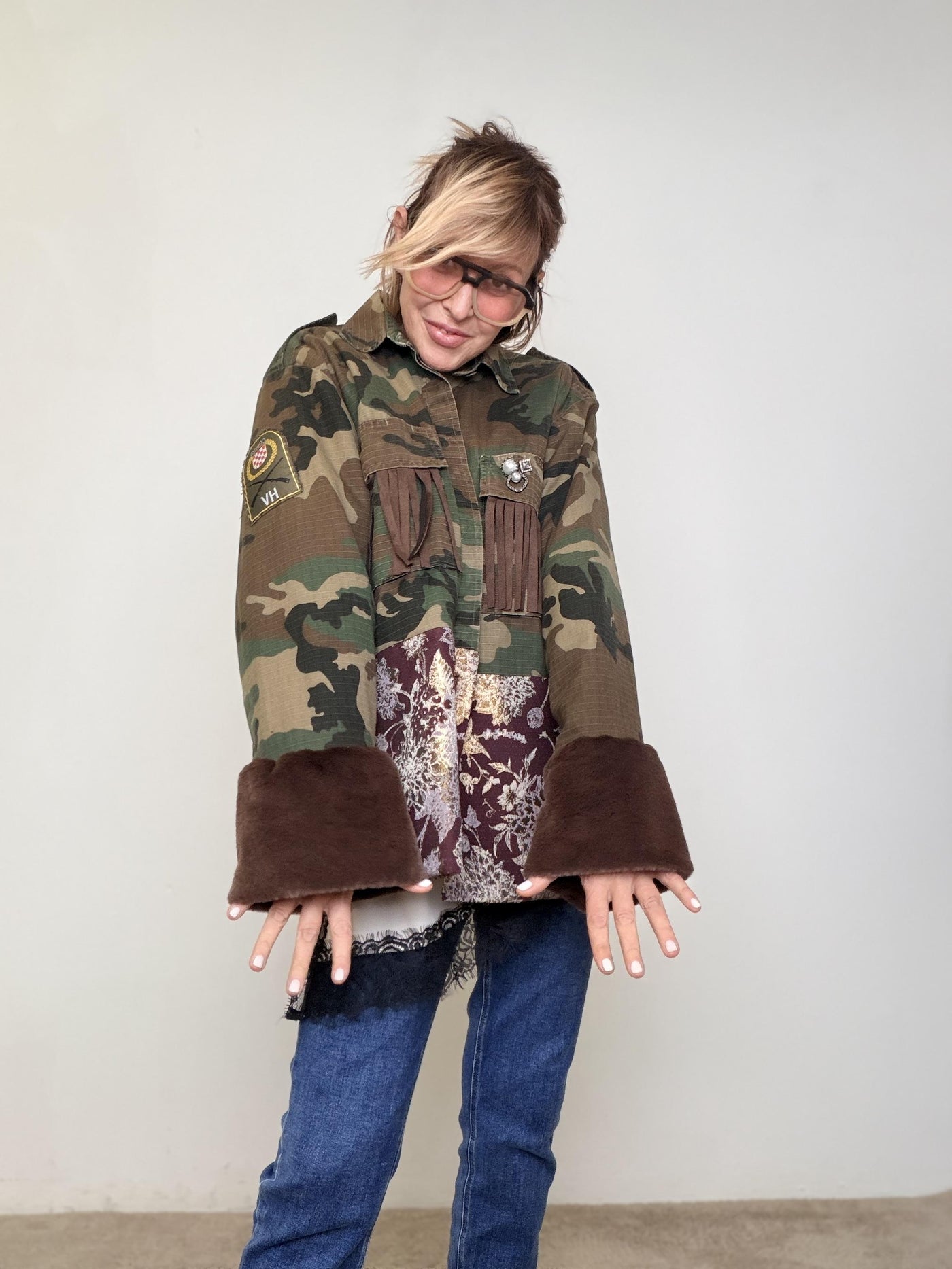 DEJA VU - Giubbotto Army Couture  con trapuntino rimovibile A25DL614/ VINTAGE DEJA VU 