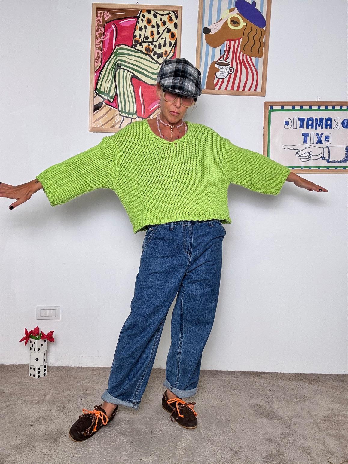 FEMALE - Maglia a Maglia Grossa Easy Chic LIME 3247/ LIME FEMALE 