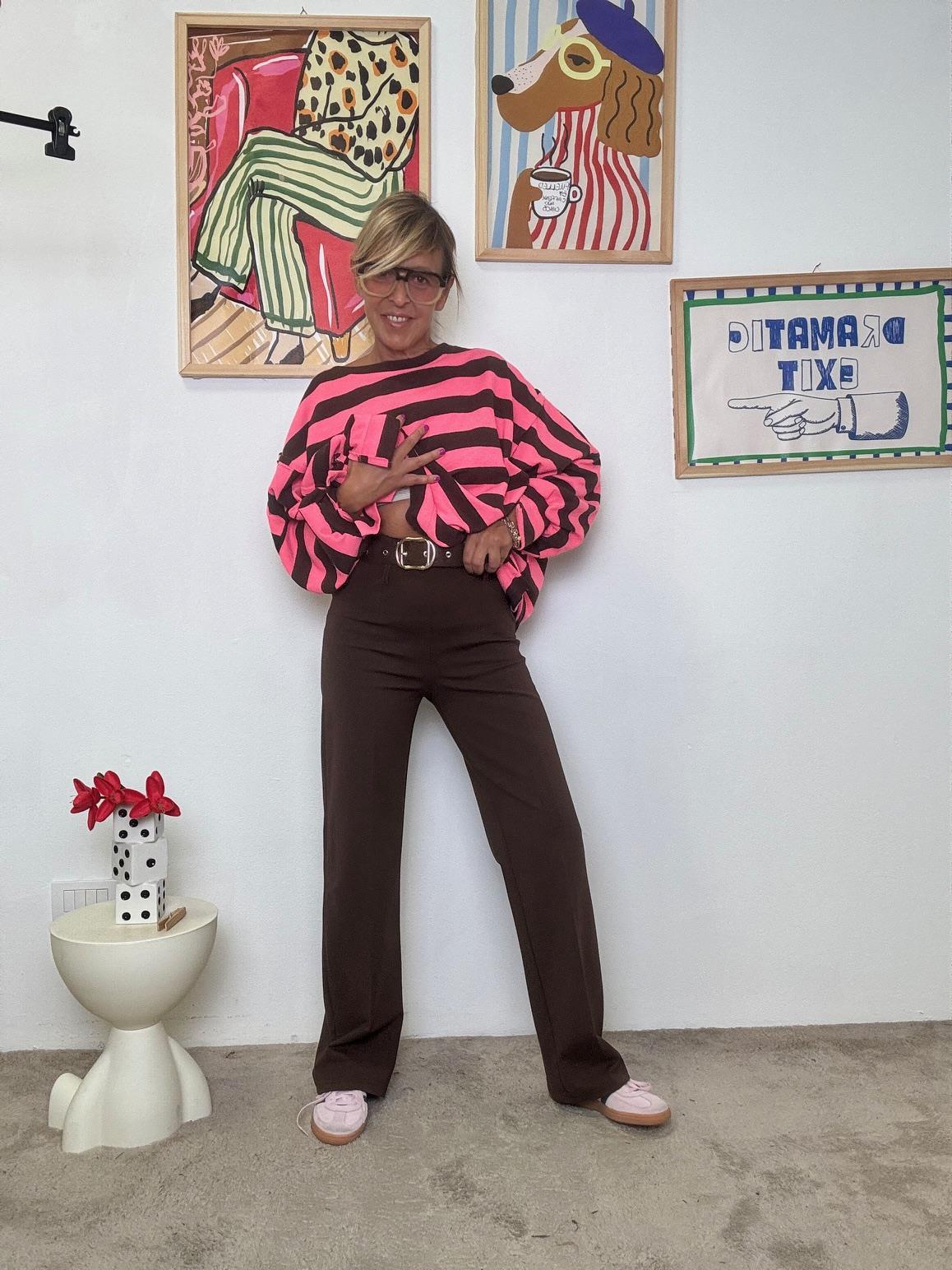 FEMALE_Pantalone in Punto Milano Moro Comfort Elegante per Ogni Giorno FL7371LMB/ MORO FEMALE 