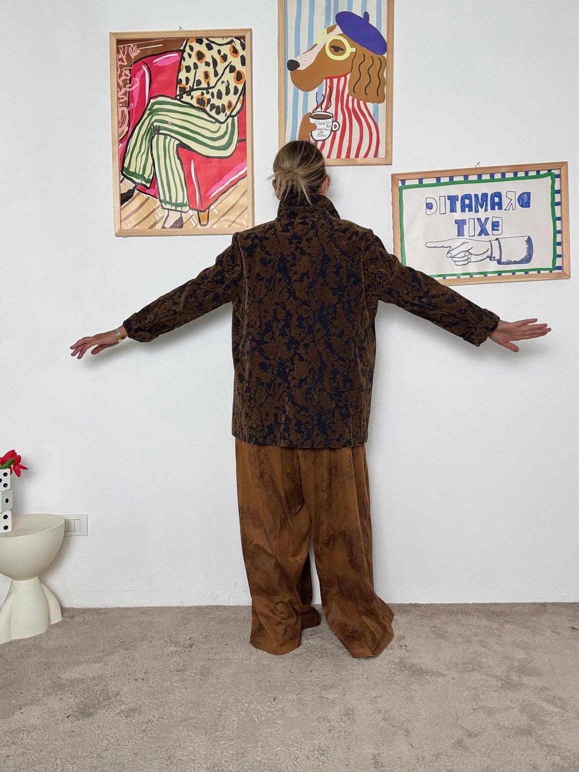 SUSY STAR - Giacca donna jacquard marrone  elegante, originale e senza tempo ST8047OLOK/ DENIM SUSY STAR 