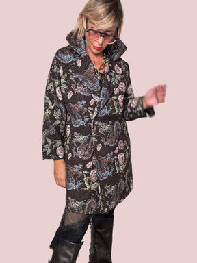 FEMALE - Cappotto jacquard fantasia  Eleganza con personalità MORO L5M264/ FANTA MORO FEMALE 