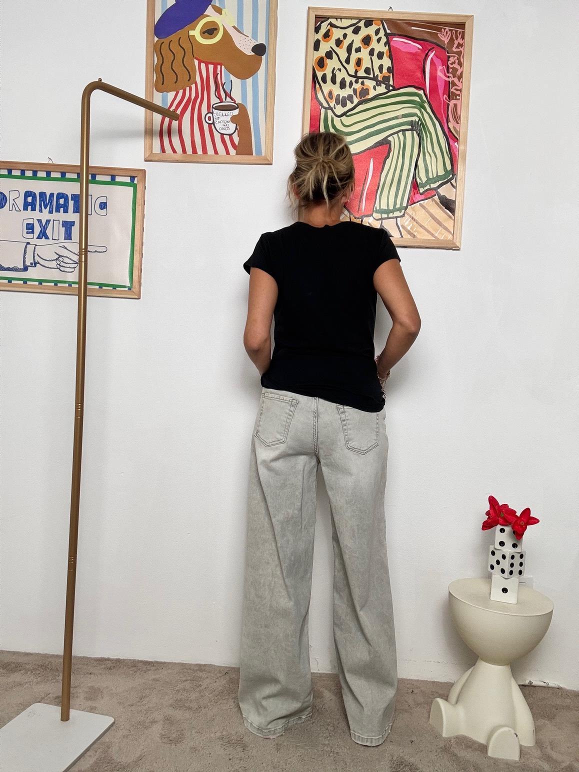 SOUVENIR - Jeans Wide Leg Sabbia  Relax ma con grinta C38S0015/ JEANS SOUVENIR 