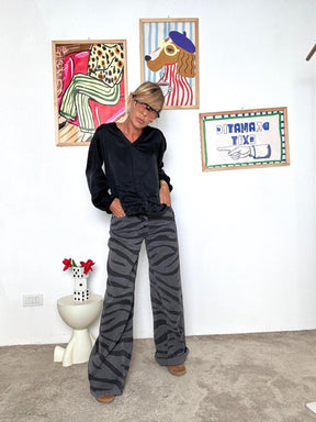 HAVE ONE - Jeans donna stampa zebrata grigio  grintoso, trendy e super versatile PGZ-P091/ ZEBRATO HAVE ONE 