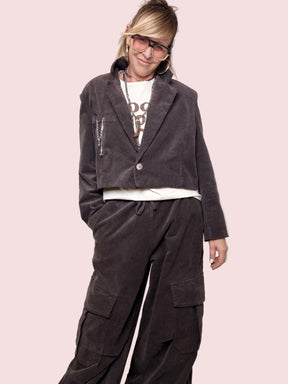 PHILIA LOFT - GIACCA CORDUROY CROP D01E0833/ MORO PHILIA LOFT 